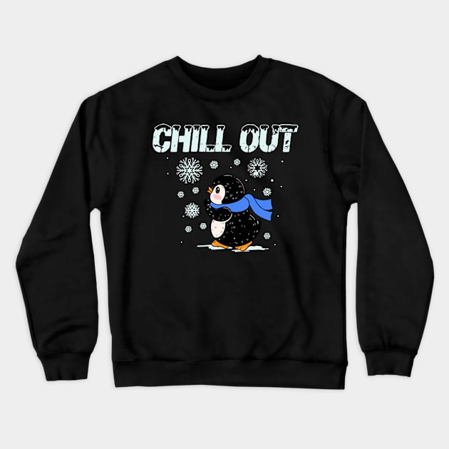 Chill Out Penguin Crewneck Sweatshirt by SnugFarm